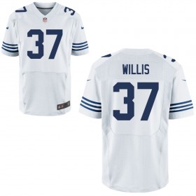 Mens Indianapolis Colts Nike White Alternate Elite Jersey WILLIS#37
