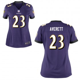 Women's Baltimore Ravens Nike Purple Game Jersey AVERETT#23