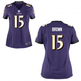 Women's Baltimore Ravens Nike Purple Game Jersey BROWN#15