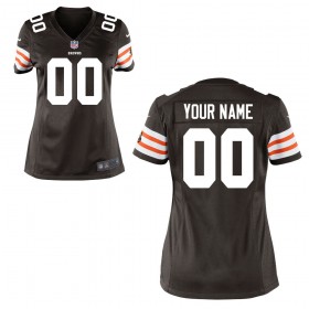 Women's Cleveland Browns Historic Logo Nike Brown Custom Game Jersey