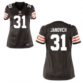 Women's Cleveland Browns Historic Logo Nike Brown Game Jersey JANOVICH#31
