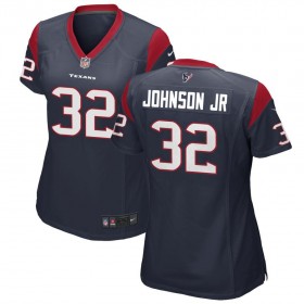 Women's Houston Texans Nike Navy Blue Game Jersey JOHNSON JR#32