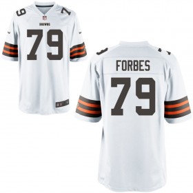 Nike Men's Cleveland Browns Game White Jersey FORBES#79