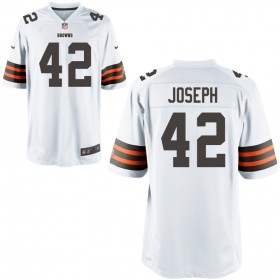 Nike Men's Cleveland Browns Game White Jersey JOSEPH#42