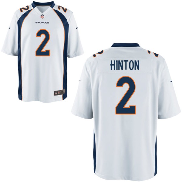 Nike Men's Denver Broncos Game White Jersey HINTON#2