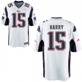 Nike Men's New England Patriots Game White Jersey HARRY#15