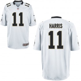 Nike Men's New Orleans Saints Game White Jersey HARRIS#11