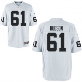 Nike Men's Las Vegas Raiders Game White Jersey HUDSON#61