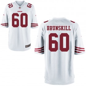 Nike Men's San Francisco 49ers Game White Jersey BRUNSKILL#60