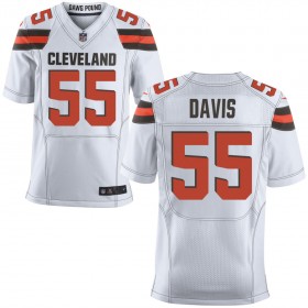 Men's Cleveland Browns Nike White Elite Jersey DAVIS#55