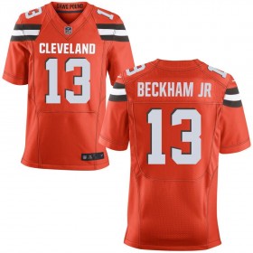 Men's Cleveland Browns Nike Orange Alternate Elite Jersey BECKHAM JR#13