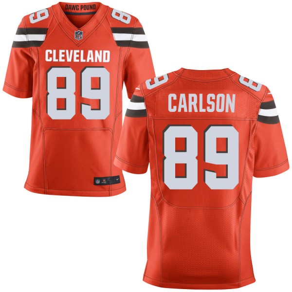 Men's Cleveland Browns Nike Orange Alternate Elite Jersey CARLSON#89