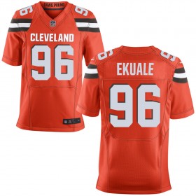Men's Cleveland Browns Nike Orange Alternate Elite Jersey EKUALE#96