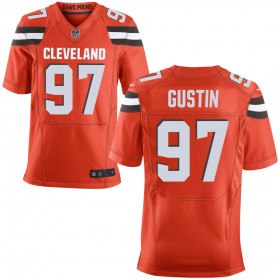 Men's Cleveland Browns Nike Orange Alternate Elite Jersey GUSTIN#97