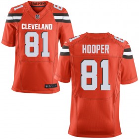 Men's Cleveland Browns Nike Orange Alternate Elite Jersey HOOPER#81