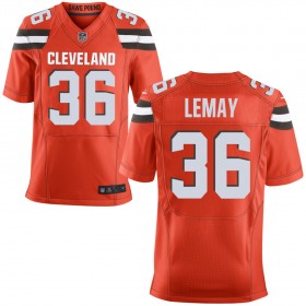 Men's Cleveland Browns Nike Orange Alternate Elite Jersey LEMAY#36