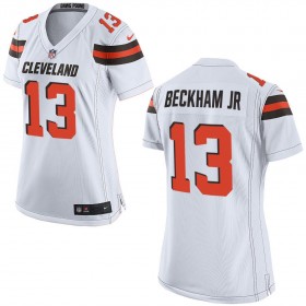 Nike Cleveland Browns Womens White Game Jersey BECKHAM JR#13