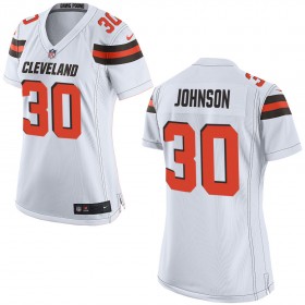 Nike Cleveland Browns Womens White Game Jersey JOHNSON#30