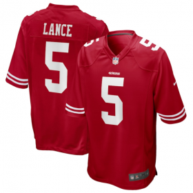 Nike Men's San Francisco 49ers Trey Lance#5 Scarlet Game Player Jersey